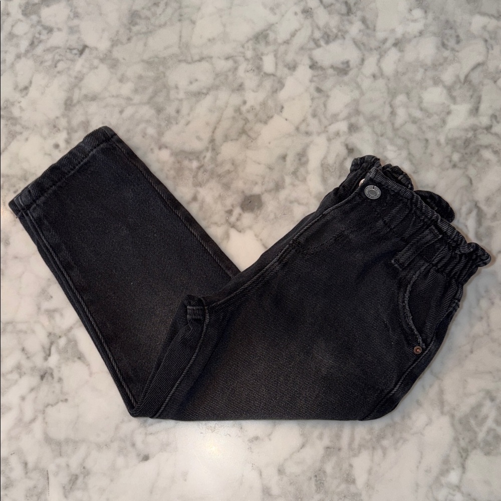 Zara Charcoal Denim Pants with Heart Pockets 3Y